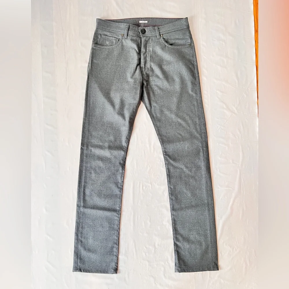 Luciano Barbera Gray Tic Woven Wool Pants Trousers 5-Pocket men's 48 w32 nWOT